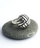 Cast Sterling Vintage Weave Button Ring - Size 7