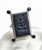 Antique Buddha Amulet with Faceted Spinelli Ring - Size 8