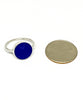 Cobalt Blue Sea Glass Marble Ring - Size 8