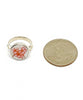 Delicate Pink Flowers Vintage Pottery Ring - Size 4