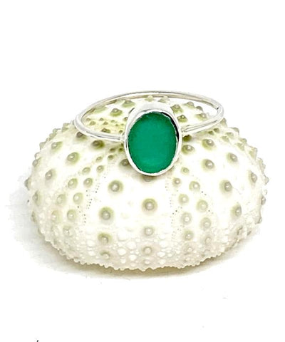 Oval Teal Sea Glass 