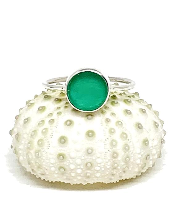 Bright Green Round Sea Glass 