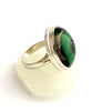 Green Circle Fused Glass Bubble Ring - Size 7
