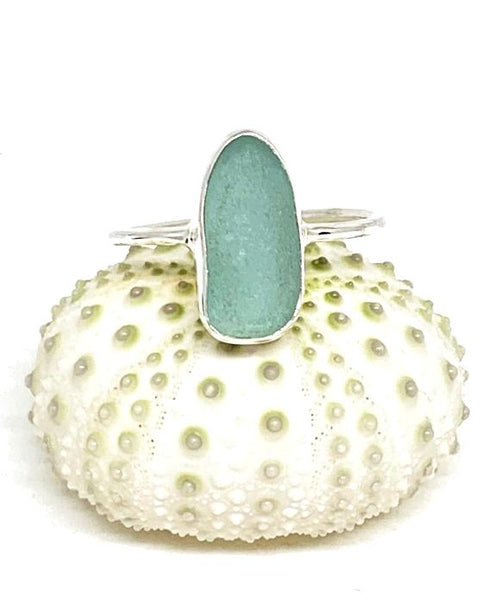 Long Aqua Blue Sea Glass Stack Able 