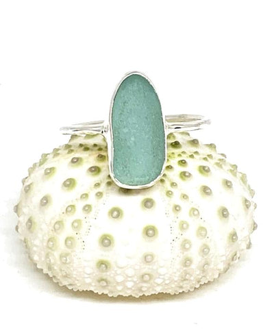 Long Aqua Blue Sea Glass Stack Able 