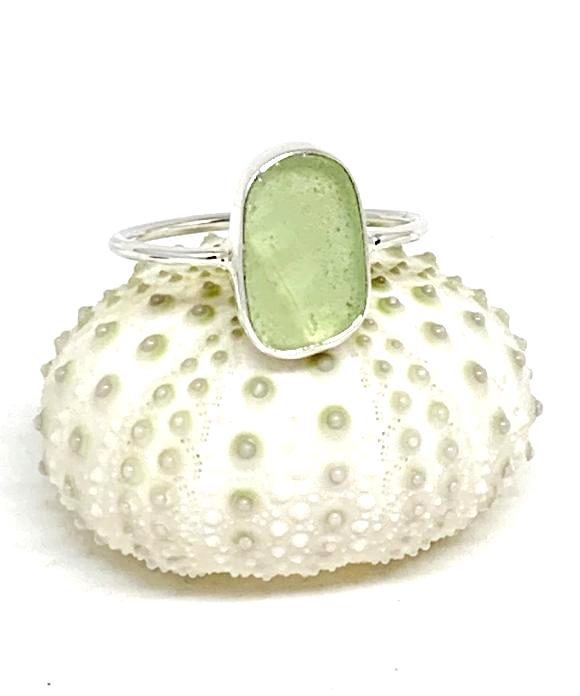 Pale Textured Sage Green Sea Glass 