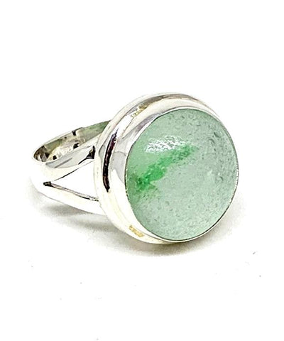 Green Swirl Marble Ring - Size 6