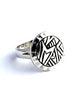 Cast Sterling Vintage Modern Button Ring - Size 7