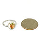 Orange & Yellow Flower Vintage Pottery Oval 