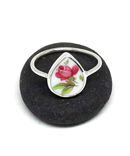 Pink Rose Teardrop Vintage Pottery 