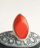 Red Deco Vintage Button Statement Ring - Size 7