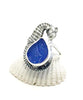 Sea Horse & Cobalt Sea Glass Ring - Size 6.5