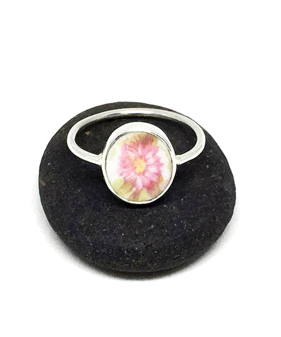 Soft Pink Floral Oval Vintage Pottery 