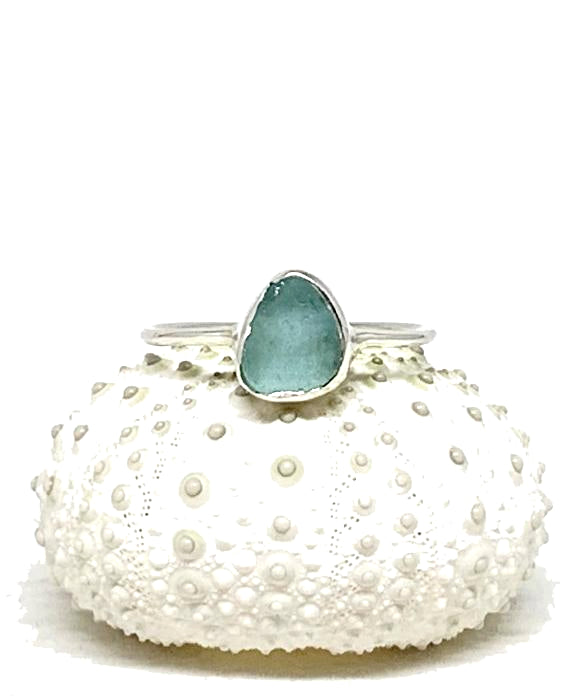 Small Aqua Blue Sea Glass Stack Able 