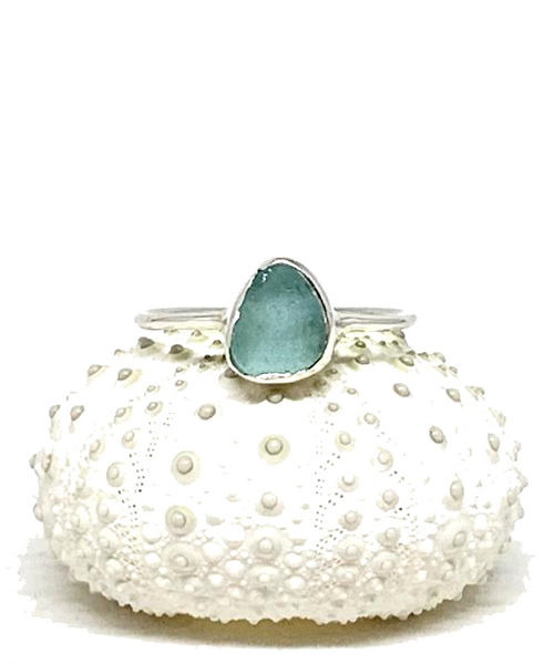 Small Aqua Blue Sea Glass Stack Able 