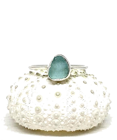 Small Aqua Blue Sea Glass Stack Able 