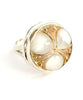 White and Gold Vintage Button Ring - Size 6