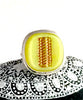 Yellow and Gold Vintage Button Ring - Size 5.5