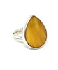 Tear Drop Amber Colored Mother of Pearl Ring - Size 6