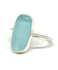 Soft Aqua Sea Glass Ring - Size 5