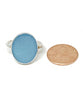 Aqua Oval Sea Glass Ring - Size 7