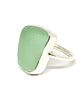 Chunky Coke Bottle Blue Sea Glass Ring - Size 8