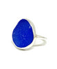 Chunky Blue Sea Glass Ring - Size 6.5