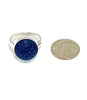 Cobalt Sea Glass Marble Ring - Size 7.5