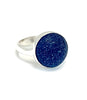 Cobalt Sea Glass Marble Ring - Size 7.5