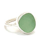 Soft Coke Blue Sea Glass Ring - Size 6