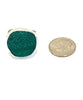 Large Textured Forest Green Sea Glass Split Band Ring - Size 7.5