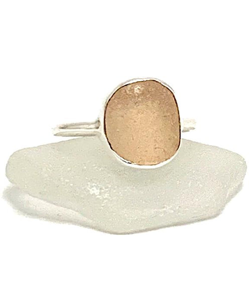 Pink Sea Glass Ring - Size 6