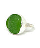 Chunky Green Sea Glass Ring - Size 7