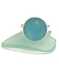 Light Aqua Sea Glass Marble Ring - Size 4.5