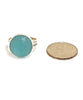 Light Aqua Sea Glass Marble Ring - Size 4.5