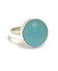 Light Aqua Sea Glass Marble Ring - Size 4.5