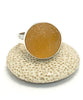 Golden Peach Sea Glass Marble Ring - Size 7