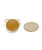 Golden Peach Sea Glass Marble Ring - Size 7