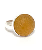 Amber Sea Glass Marble Ring - Size 6