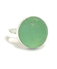 Aqua Sea Glass Marble Ring - Size 6