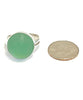 Aqua Sea Glass Marble Ring - Size 6