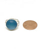 Aqua Blue Sea Glass Marble Ring - Size 5.5