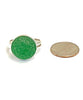 Spring Green Sea Glass Marble Ring - Size 7