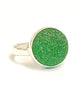 Spring Green Sea Glass Marble Ring - Size 7