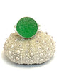 Spring Green Sea Glass Marble Ring - Size 7