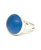 Cornflower Blue Sea Glass Marble Ring - Size 4