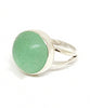 Mint Green Sea Glass Marble Ring - Size 6