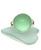 Mint Green Sea Glass Marble Ring - Size 6