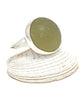 Light Olive Sea Glass Marble Ring - Size 5
