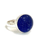 Dark Cobalt Sea Glass Marble Ring - Size 5